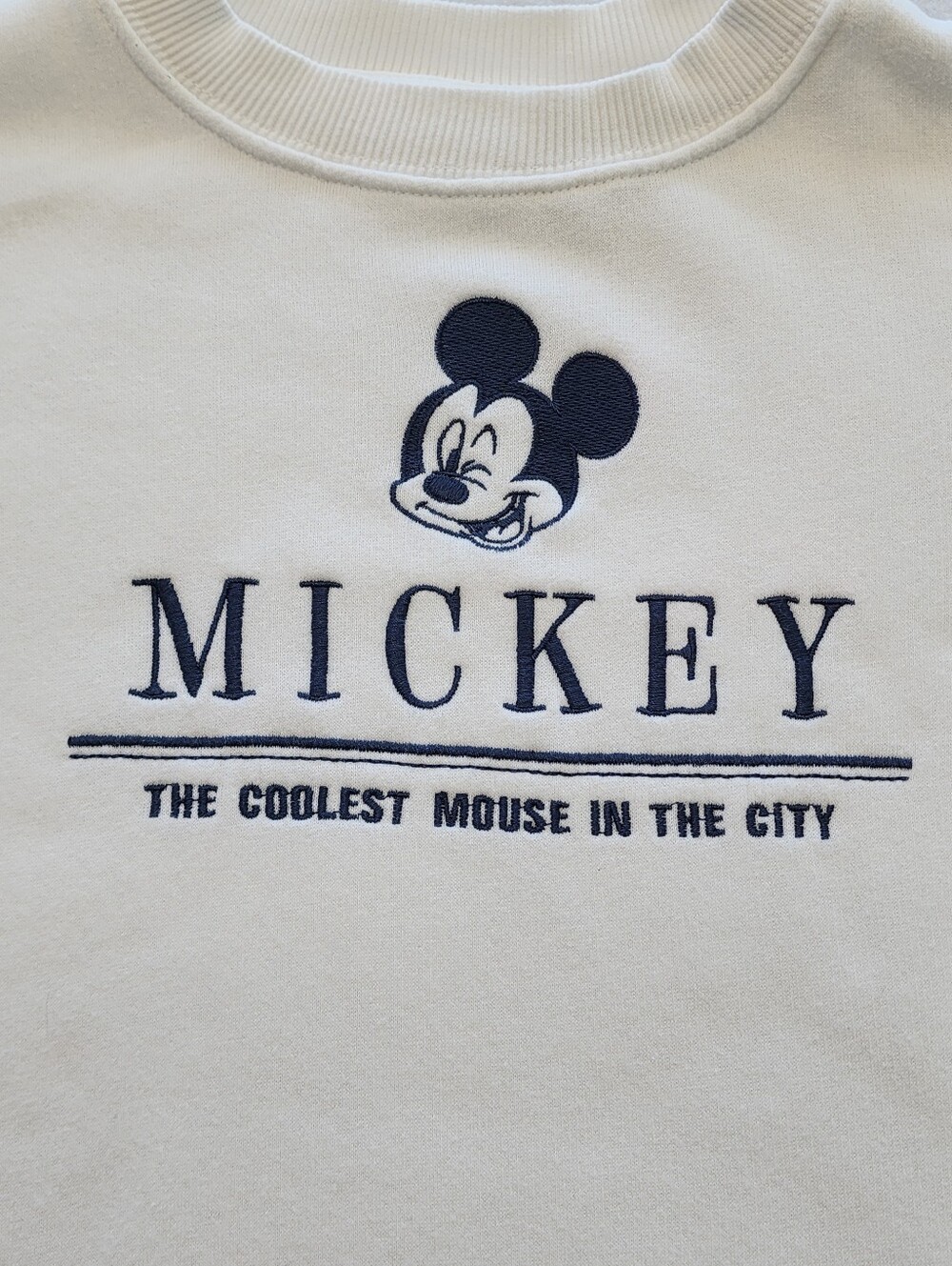 Zara Kids Disney Mickey Mouse Sweatshirt Size 10 Cream Graphic Pullover 140cm - Picture 5 of 7